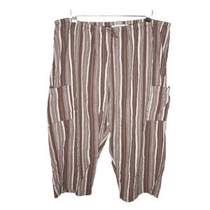 Fresh Produce Stripe Cargo cotton capri pants size 2x